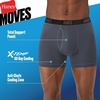 image:imageHanes Mens Moves Performance Boxer Brief Total Support Pouch Regular Trunk and Long Leg 3packGreyBlack