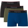 image:imageHanes Mens Total Support Pouch Mens Boxer Brief Underwear Antichafing Moisturewicking Odor Control 3packBlackBlue
