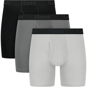 image:imageHanes Mens Total Support Pouch Mens Boxer Brief Underwear Antichafing Moisturewicking Odor Control 3packBlackDark GreyLight Grey