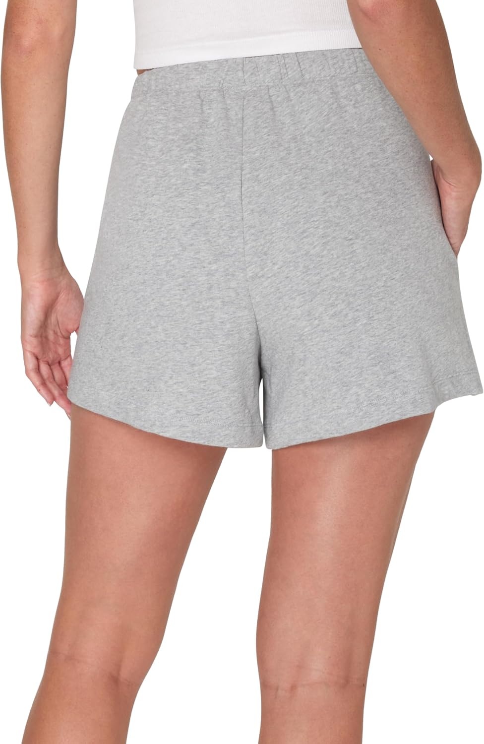image:imageHanes Womens Originals French Terry Lounge Shorts Comfywear Loungewear Sleep Shorts for Women 4Heritage Grey Marle