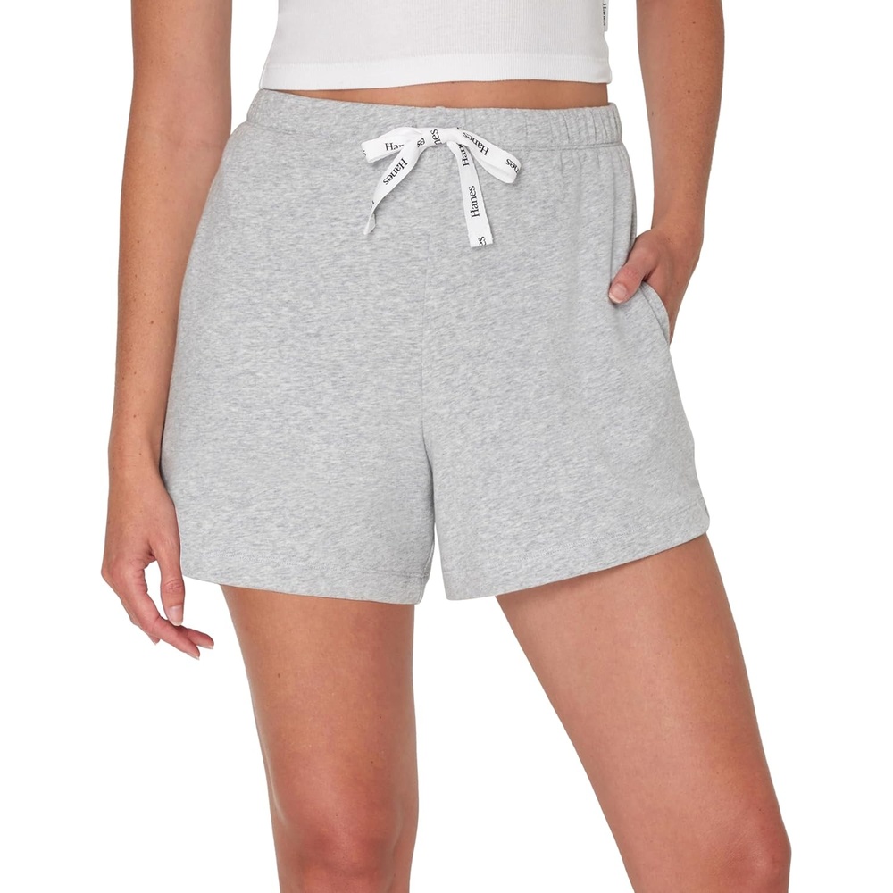image:imageHanes Womens Originals French Terry Lounge Shorts Comfywear Loungewear Sleep Shorts for Women 4Heritage Grey Marle