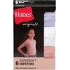 image:imageHanes Girls Originals Supersoft Bikini Underwear Modal Rib Panties for Girls 6packHipster  PurpleWhitePeach 6pack