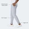 image:imageHanes Mens Lightweight Cotton Jersey Cuffed Jogger Sweatpants with Drawstring and Pockets  305Light Steel
