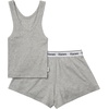 image:imageHanes Womens Originals Comfywear Rib Crop Tank and Sleep Shorts 2Piece SetHeritage Grey Marle  Heritage Grey Marle