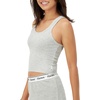 image:imageHanes Womens Originals Rib Crop Tank Top 2Pack Comfywear Stretch Cotton Cropped TopHeather Grey MarleBlack