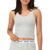 image:imageHanes Womens Originals Rib Crop Tank Top 2Pack Comfywear Stretch Cotton Cropped TopHeather Grey MarleBlack