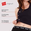 image:imageHanes Womens Originals Rib Crop Tank Top 2Pack Comfywear Stretch Cotton Cropped TopPink OleanderWhite
