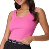 image:imageHanes Womens Originals Rib Crop Tank Top 2Pack Comfywear Stretch Cotton Cropped TopPink OleanderWhite