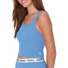 image:imageHanes Womens Originals Rib Crop Tank Top 2Pack Comfywear Stretch Cotton Cropped TopProvence BluePink Coral