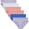 image:imageHanes Girls Originals Supersoft Bikini Underwear Modal Rib Panties for Girls 6packHipster  PurpleWhitePeach 6pack