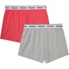 image:imageHanes Womens Originals Pajama Shorts Pack 2Pack Comfywear Pajamas for Women Set Loungewear Clothing Sleep ShortsPink CoralHeritage Grey Marle