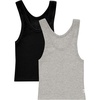 image:imageHanes Womens Originals Rib Crop Tank Top 2Pack Comfywear Stretch Cotton Cropped TopHeather Grey MarleBlack
