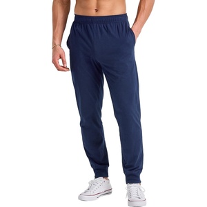image:imageHanes Mens Lightweight Cotton Jersey Cuffed Jogger Sweatpants with Drawstring and Pockets  305Athletic Navy