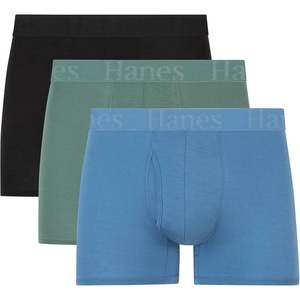 image:imageHanes Mens Underwear SuperSoft Viscose from Bamboo 3Pack Sexy Mens Underwear Short or Regular Leg Boxer BriefsBlackGreenBlue