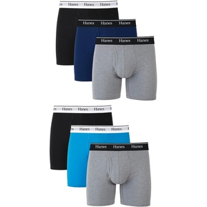 image:imageHanes Originals Mens Boxer Briefs amp Trunks Stretch Cotton MoistureWicking Underwear Modern Fit Low Rise MultipacksRegular Leg  GreyBlueBlack  6 Pack