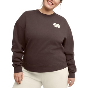 image:imageHanes Originals Womens Fleece Sweatshirt Midweight Sweatshirt for Women Placed FlowersDark Crimson