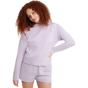 image:imageHanes Originals Womens Fleece Sweatshirt Midweight Sweatshirt for Women Placed FlowersFuture Lavender
