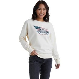 image:imageHanes Originals Womens Fleece Sweatshirt Midweight Sweatshirt for Women Placed FlowersParchment  Good Days Ahead