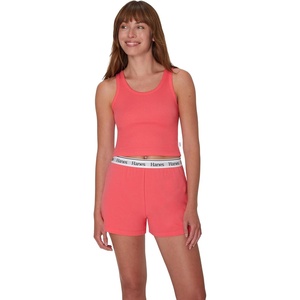 image:imageHanes Womens Originals Comfywear Rib Crop Tank and Sleep Shorts 2Piece SetPink CoralPink Coral