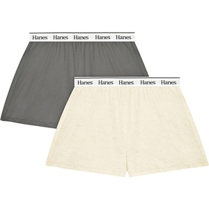 image:imageHanes Womens Originals Pajama Shorts Pack 2Pack Comfywear Pajamas for Women Set Loungewear Clothing Sleep ShortsGrey CharmOatmeal Marle