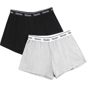 image:imageHanes Womens Originals Pajama Shorts Pack 2Pack Comfywear Pajamas for Women Set Loungewear Clothing Sleep ShortsHeather Grey MarleBlack