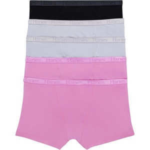 image:imageHanes Womens Originals SuperSoft Boxer Briefs 5Pack Viscose from Bamboo UnderwearBlackSilver OpalStrawberry Candy Pink