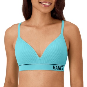 image:imageHanes Womens Seamless Wireless Bra Originals Ribbed Contour Bras for Women ComfortFlex Fit Bralettes Full CoverageTeal Tone