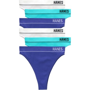 image:imageHanes Womens Underwear Seamless Cheeky Panties Rib HiRise Underwear for Women 6PackWhiteTeal ToneBright Violet Indigo