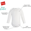 image:imageHanes Baby Pure Comfort Long Sleeve Bodysuits Infant Bodysuits Boys amp Girls 3packGreyRustBlue