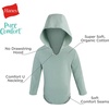 image:imageHanes Baby Pure Comfort Long Sleeve Hoodie Bodysuits Infant Bodysuits Unisex 3packBeigeBlue