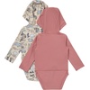 image:imageHanes Baby Pure Comfort Long Sleeve Hoodie Bodysuits Infant Bodysuits Unisex 3packBeigeRust