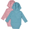 image:imageHanes Baby Pure Comfort Long Sleeve Hoodie Bodysuits Infant Bodysuits Unisex 3packRoseBlue