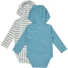 image:imageHanes Baby Pure Comfort Long Sleeve Hoodie Bodysuits Infant Bodysuits Unisex 3packWhiteBlue