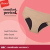 image:imageHanes Girls Period Underwear Boxer Briefs Comfort Period Boxer Brief Panties for Girls Moderate ProtectionHipster  Black  6 Pack