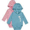 image:imageHanes Baby Pure Comfort Long Sleeve Hoodie Bodysuits Infant Bodysuits Unisex 3packRoseBlue