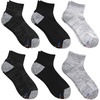 image:imageHanes Mens Socks Pack 6pack Moves Performance Moisturewicking Ankle Heel Shield amp Ankle Socks Breathable MeshBlackGray  Heel Shield