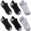 image:imageHanes Mens Socks Pack 6pack Moves Performance Moisturewicking Ankle Heel Shield amp Ankle Socks Breathable MeshBlackGray 2  Heel Shield