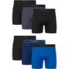 image:imageHanes Mens Underwear Boxer Brief Pack Performance Stretch Underwear Moisturewicking Boxer Briefs for Men 6packBlackBlueGrey