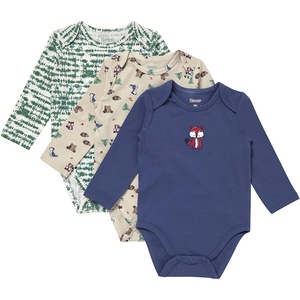 image:imageHanes Baby Pure Comfort Long Sleeve Bodysuits Infant Bodysuits Boys amp Girls 3packGreenBeigeBlue