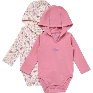 image:imageHanes Baby Pure Comfort Long Sleeve Hoodie Bodysuits Infant Bodysuits Unisex 3packBlushRose