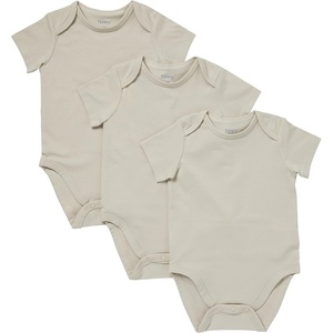 image:imageHanes Baby Pure Comfort Short Sleeve Bodysuits Infant Bodysuits Boys amp Girls 3packMushroom Beige
