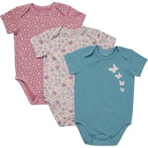 image:imageHanes Baby Pure Comfort Short Sleeve Bodysuits Infant Bodysuits Boys amp Girls 3packRoseBlushBlue