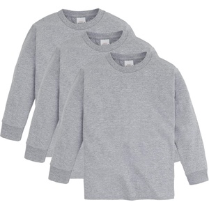 image:imageHanes Boys ComfortSoft LongSleeve TShirt Pack Cotton Tees for Boys 3PackLight Steel