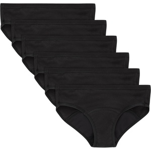 image:imageHanes Girls Period Underwear Boxer Briefs Comfort Period Boxer Brief Panties for Girls Moderate ProtectionHipster  Black  6 Pack