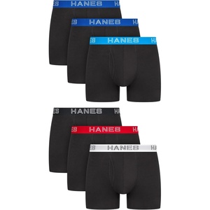 image:imageHanes Mens Boxer Brief Underwear Pack Stretch Cotton Boxer Briefs for Men Moisturewicking 6packBlack