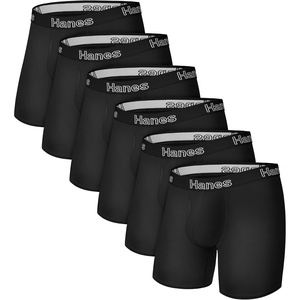 image:imageHanes Mens Boxer Brief Underwear Pack Stretch Cotton Boxer Briefs for Men Moisturewicking 6packSolid Black  6 Pack