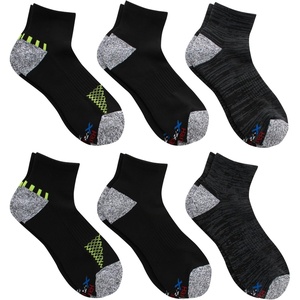 image:imageHanes Mens Socks Pack 6pack Moves Performance Moisturewicking Ankle Heel Shield amp Ankle Socks Breathable MeshBlackGray  Ankle