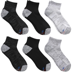 image:imageHanes Mens Socks Pack 6pack Moves Performance Moisturewicking Ankle Heel Shield amp Ankle Socks Breathable MeshBlackGray  Heel Shield