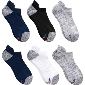 image:imageHanes Mens Socks Pack 6pack Moves Performance Moisturewicking Ankle Heel Shield amp Ankle Socks Breathable MeshNavyBlack  Heel Shield
