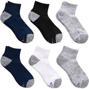 image:imageHanes Mens Socks Pack 6pack Moves Performance Moisturewicking Ankle Heel Shield amp Ankle Socks Breathable MeshWhiteGray  Ankle